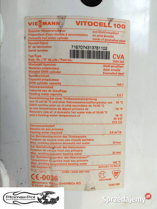 Zasobnik CWU Viessmann Vitocell 100 CVA 160L