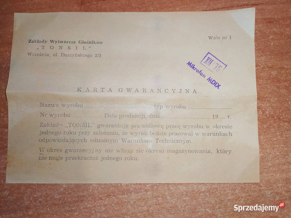 Mikrofon MDO IX UNITRA Tonsil śląskie Bytom