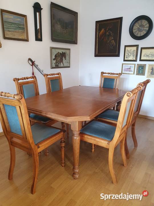 Stół rozkładany z krzesłami śląskie Będzin