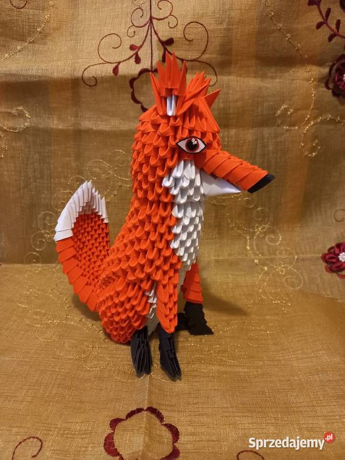 Lis lisek zwierzę rękodzieło origami dekoracja Puławy