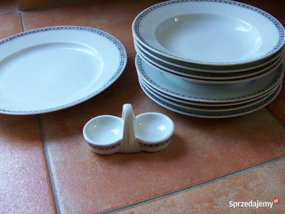 Stara porcelana 9 talerzy solniczka Ceramika i szkło Poznań sprzedam