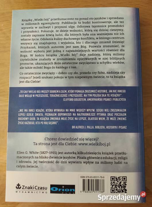 WIELKI BÓJ Ellen G White Hajnówka sprzedam