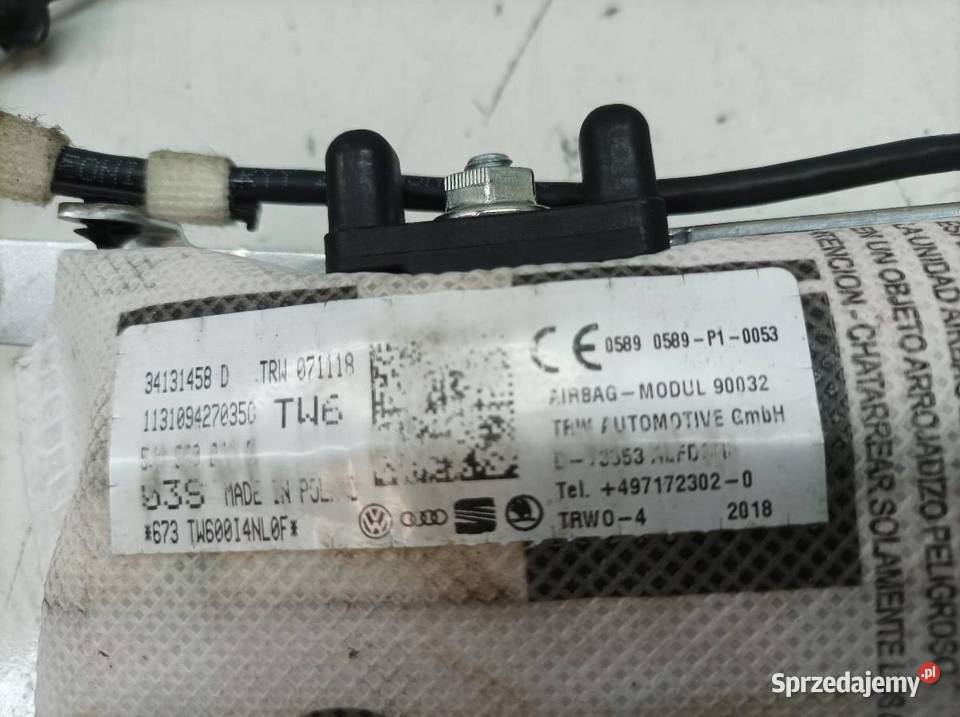 PODUSZKA POWIETRZNA AIRBAG PRAWY PRZÓD FOTELA Poduszki powietrzne