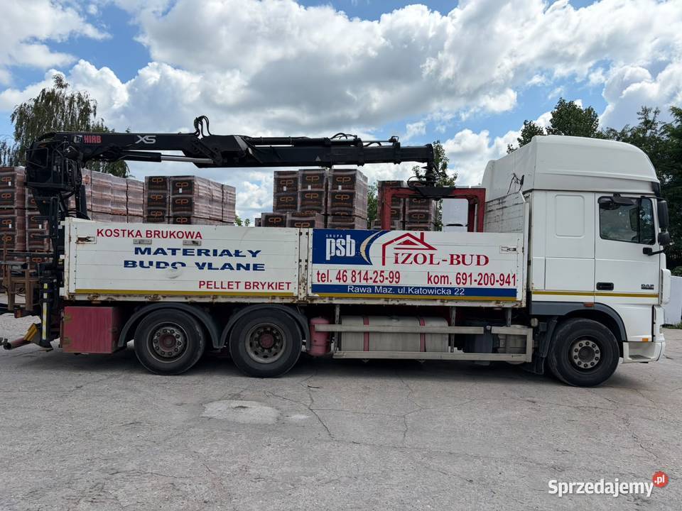 DAF XF 105460 HDS HIAB 166 skrzynia burtowa ład Dźwigi samochodowe
