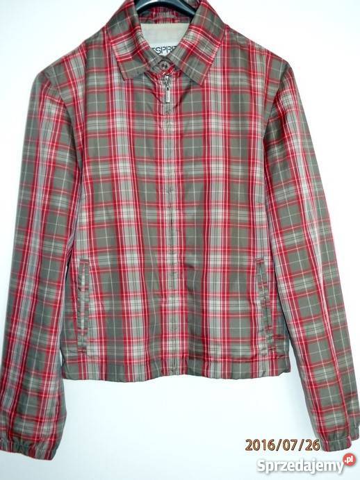 Kurtka Esprit Przeciwdeszczowa Kratka Szaro Odzież damska