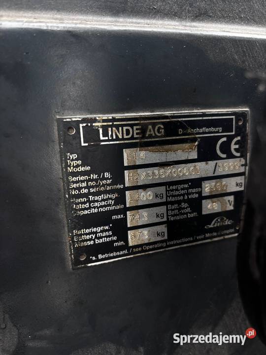 Elektryczny wózek widłowy Linde E14 warmińsko-mazurskie