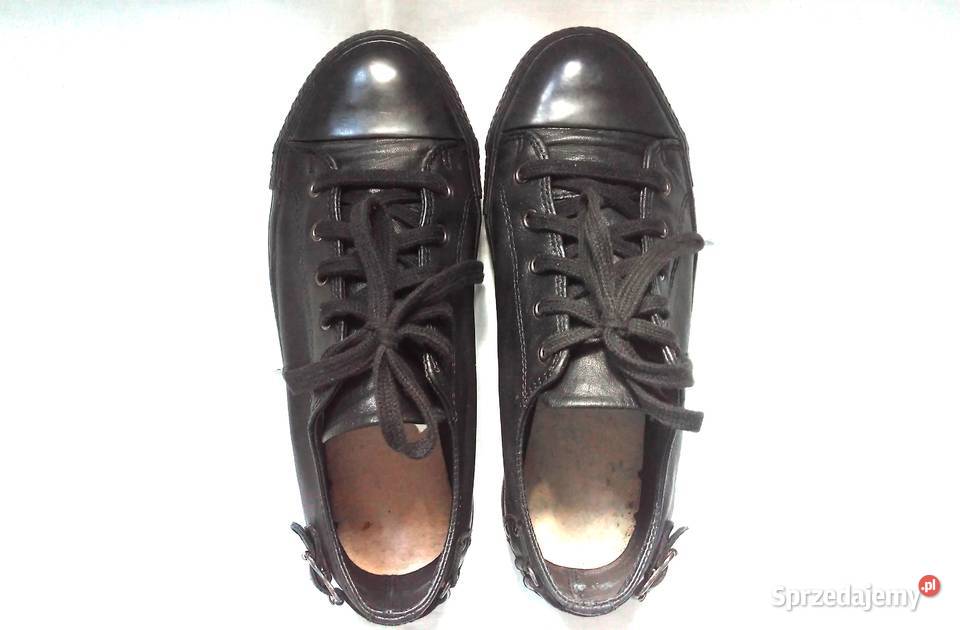 Tenisówki czarne Trampki damskie r 37 SKÓRA stan Białystok