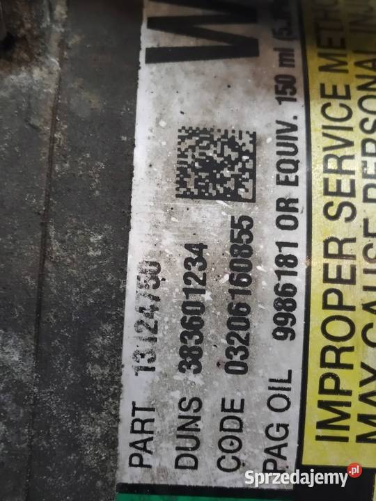 SPRĘŻARKA KLIMATYZACJI 13124750 16 16V Opel