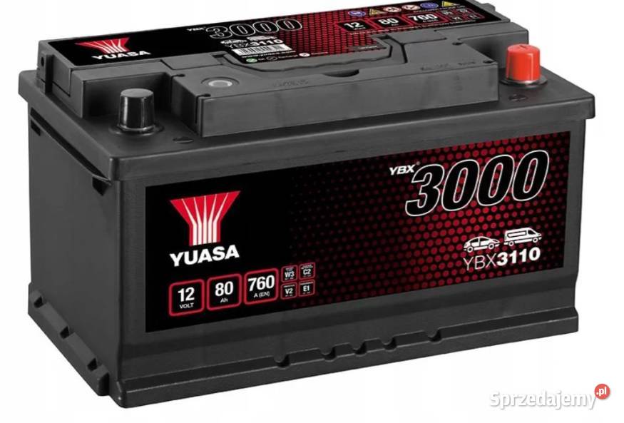 Akumulator Yuasa Standard 12V 80Ah 760A Prawy Pruszków
