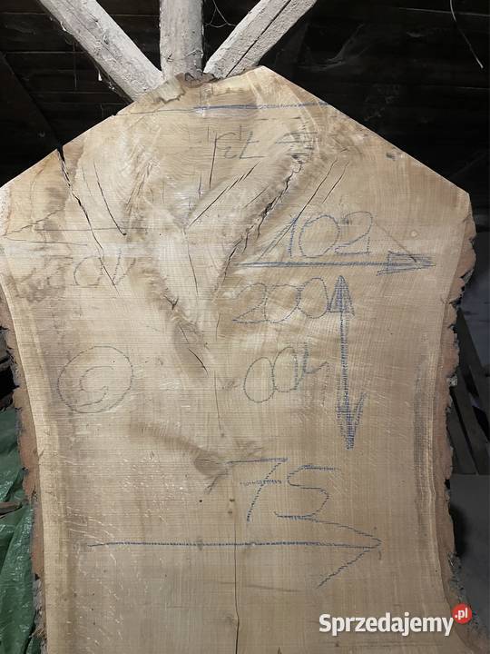Monolith oak dąb suchy 89x102x200x7 stół blat Przysucha