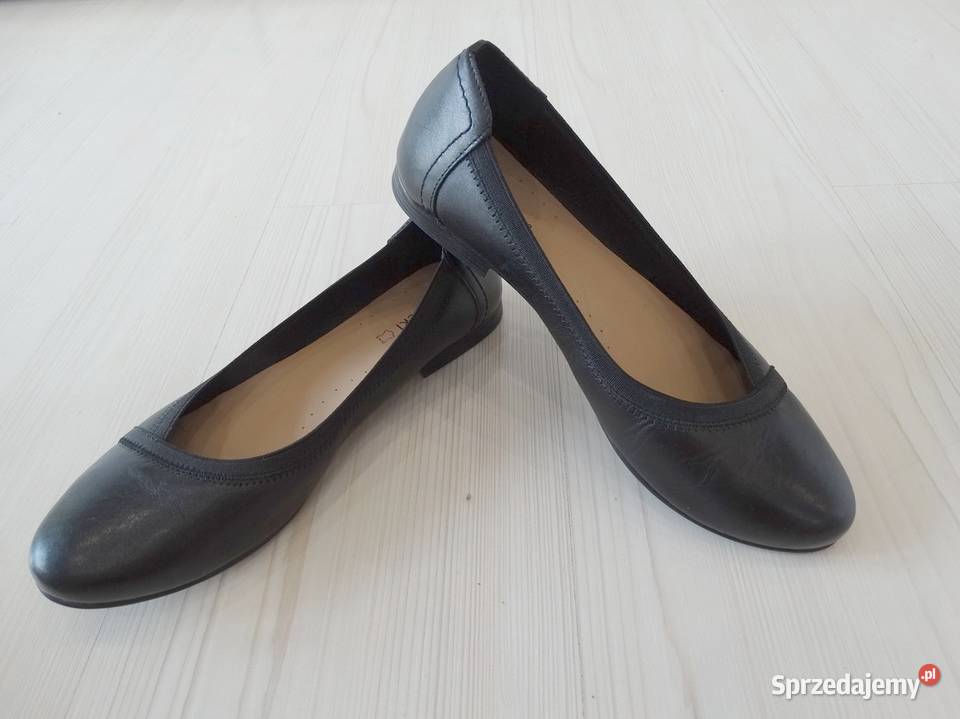 Buty Skórzane Skóra Naturalna Półbuty Baleriny Łomża