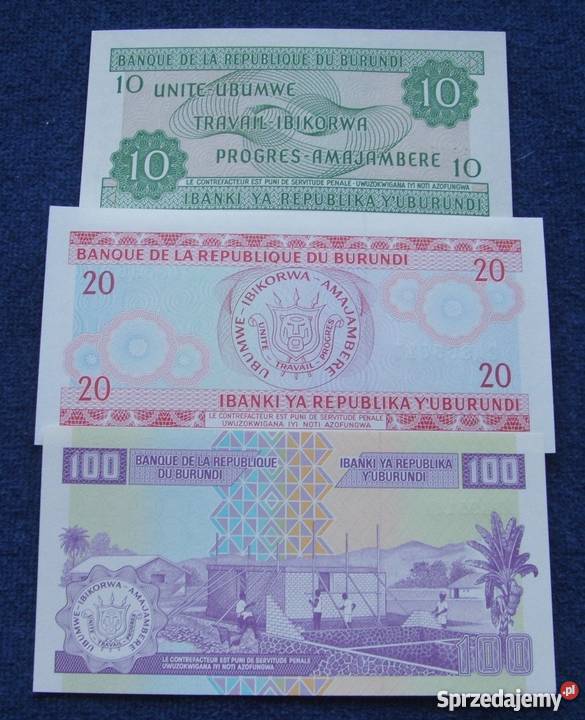 BURUNDI Kolekcjonerskie Banknoty Zestaw 3 sztuki Katowice