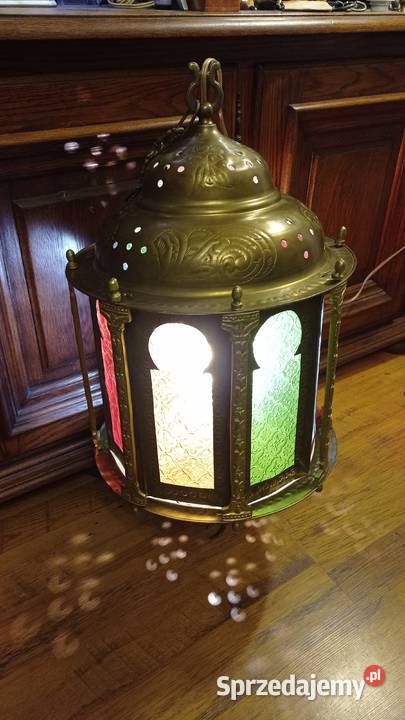 Mosiężna lampa witrażowa kujawsko-pomorskie Włocławek sprzedam