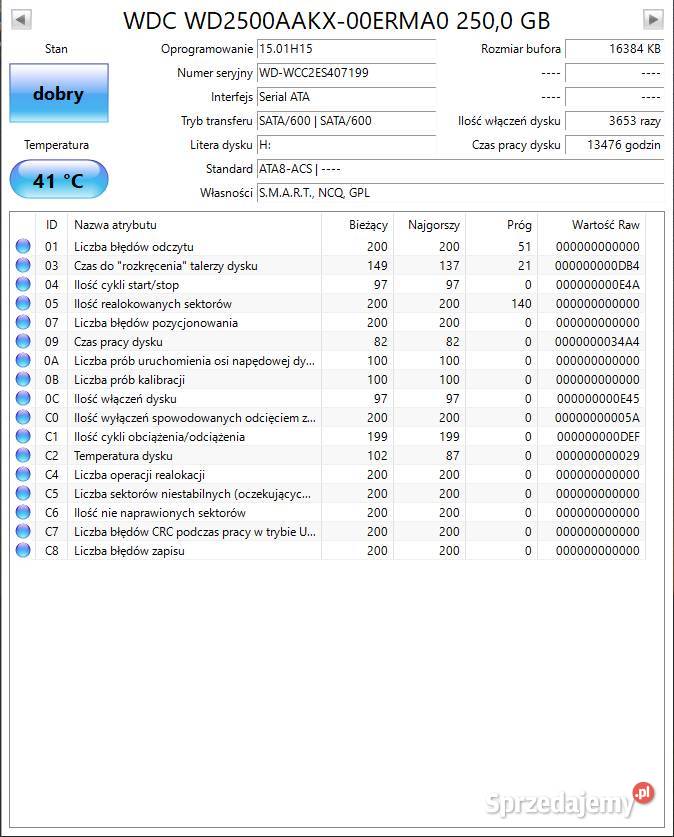 Dysk 35 160250320 WD Blue Seagate Hitachi 3,5” Cieszyn sprzedam