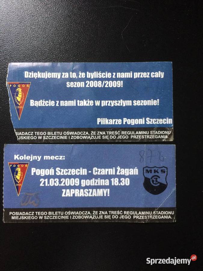 218 Bilety Na Mecze Drużyny Pogoń Szczecin 2009 Antykwariat