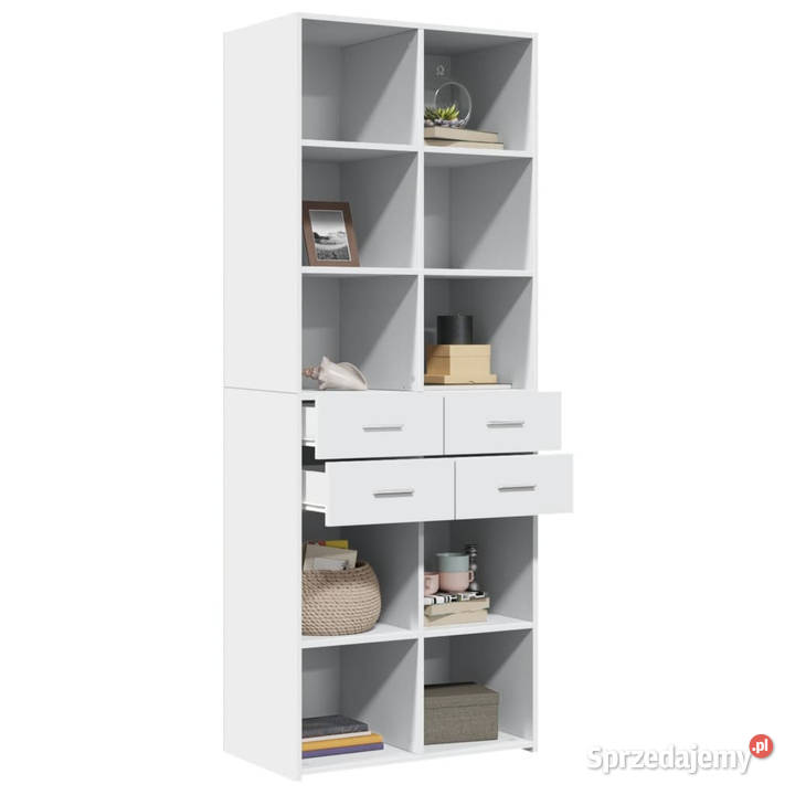 Wysoka szafka biała 70x425x185 materiał mazowieckie Warszawa