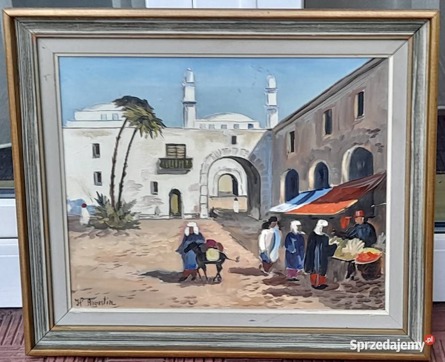 Hans Augustin Arabskie miasto cenny obraz olejny mazowieckie