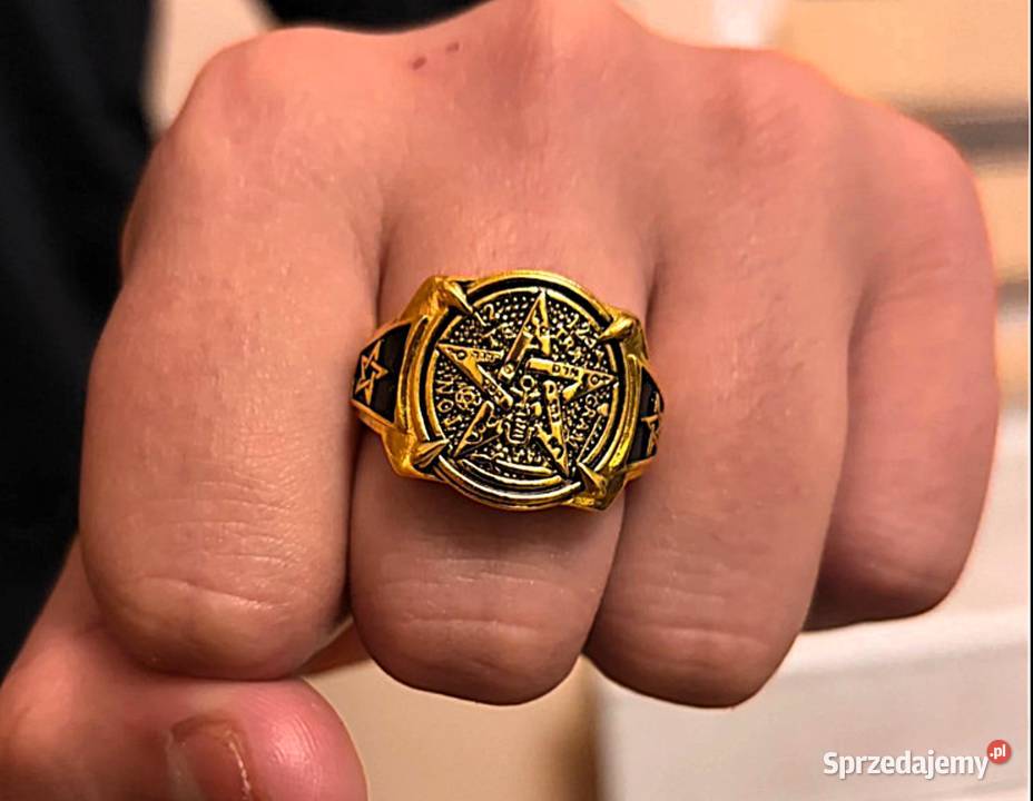 Nowy Złoty SygnetPierścień Metal Szlachetny