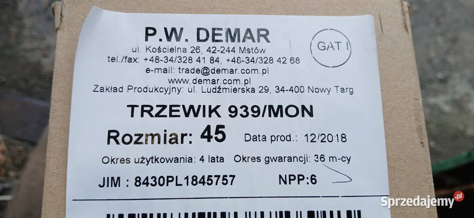 Buty trzewiki wojskowe 939MON rozmiar 45 Militaria