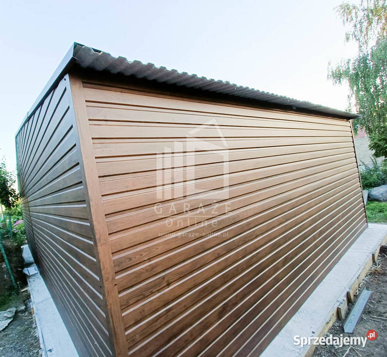 GARAŻ BLASZANY 9m x 6m dwuspad 3x Brama ciemny 38zł/m2