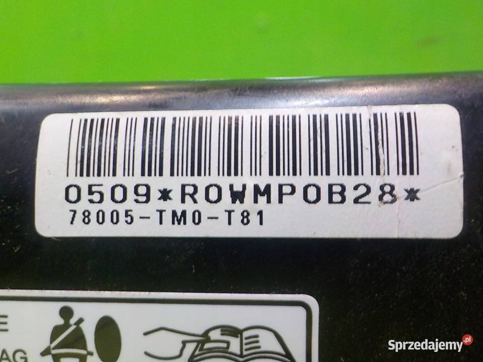 HONDA INSIGHT II 09r HB 5D airbag poduszka osobowe Poduszki powietrzne