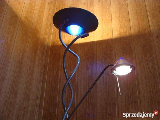 Lampa halogenowa podłogowa 180 2 punkty oświetle odcienie błękitu