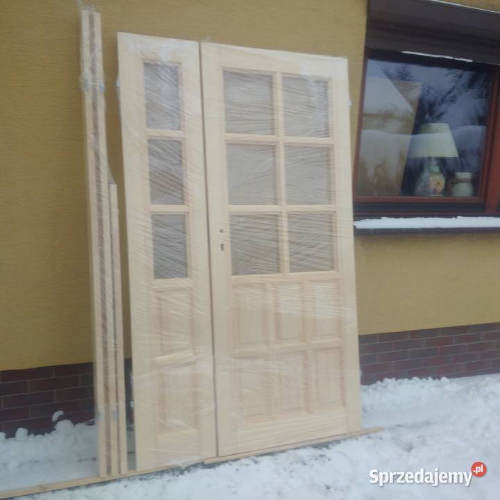 drzwi sosnowe drewniane francuskie Wieliczka