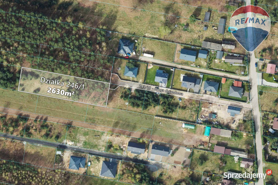 Działka budowlana 2630m2 z lasem Skierniewice