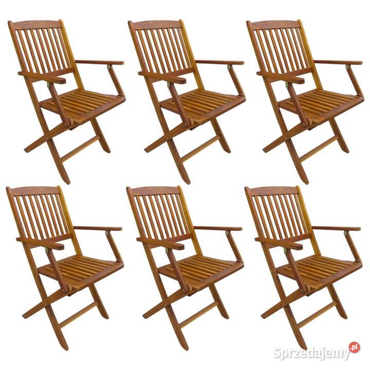 vidaXL Składane krzesła ogrodowe, 6 szt., lite drewno 276357