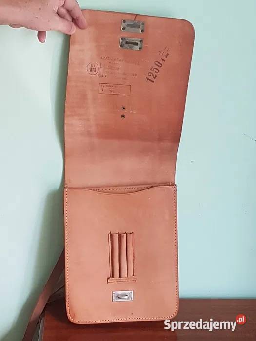 Skórzana torba myśliwska PRL raportówka Warszawa
