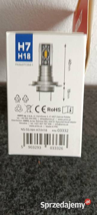 Żarówki LED H7 H18 650K Białe 2 Łagów