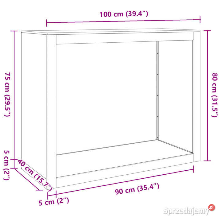 Stojak na drewno opałowe czarny 100x40x80 mazowieckie