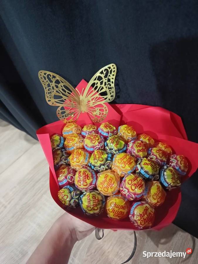 Bukiet z lizaków Chupa Chups Słodko box prezent Lądek