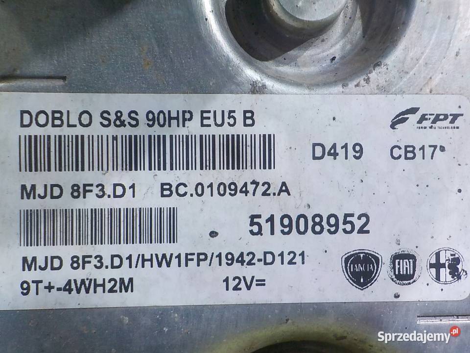 FIAT DOBLO II 13 MJET 12r VAN sterownik komputer
