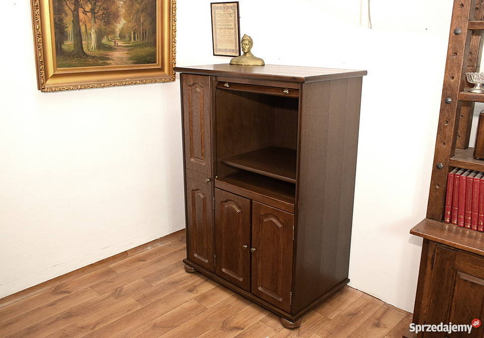 SEKRETARZYK SEKRETERA BIURKO SZAFKA KOMPUTER DĄB Świdnica