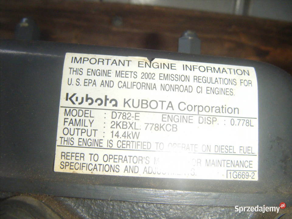 KUBOTA Nowy y Silnik Spalinowy Sprowadzony Dębica
