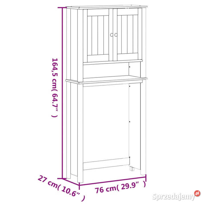Szafka pralkę BERG biała 76x27x1645 lite drewno Warszawa sprzedam