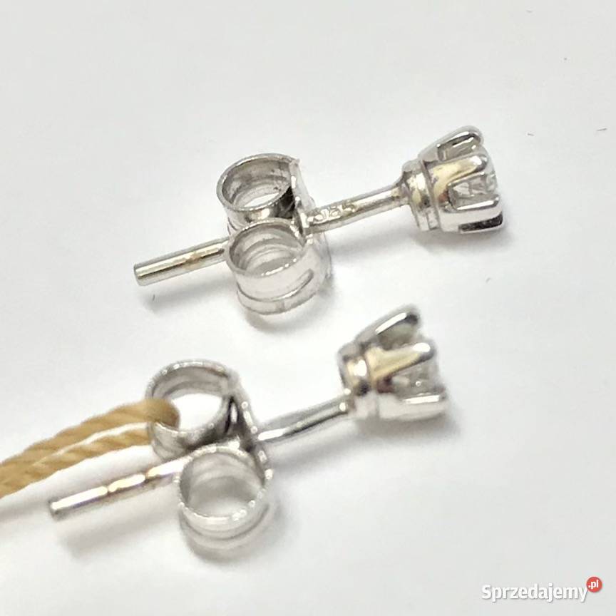 Złote KOLCZYKI 14K YES Stella BRYLANTY 016ct CUD Warszawa