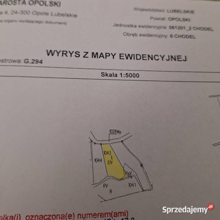 Sprzedam działkę w Chodlu 31zł/m2 Chodel