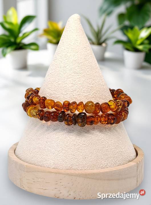 Bransoletka BURSZTYN bałtycki baroczek koniak mazowieckie Warszawa