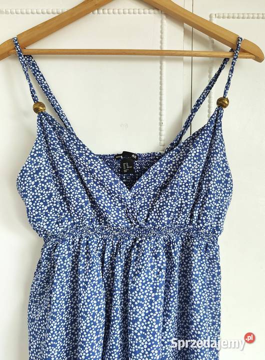 Sukienka HM MAMA XL chabrowa babydoll ditsy