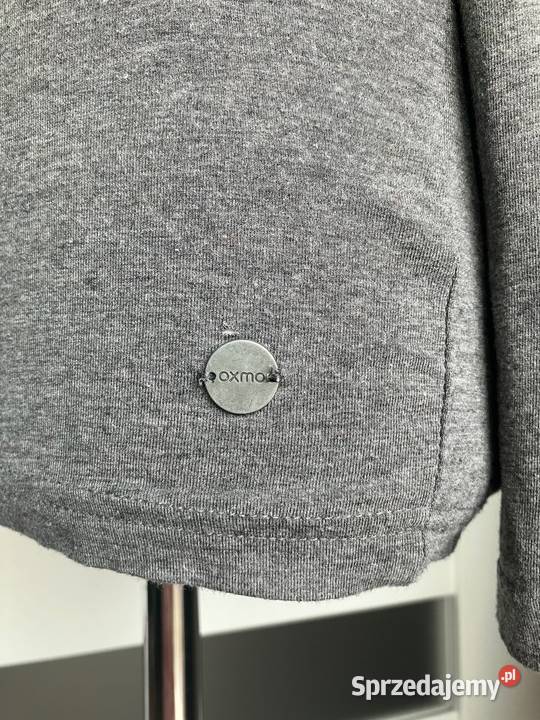 Longsleeve bluzka szara basic wiskoza Oxmo