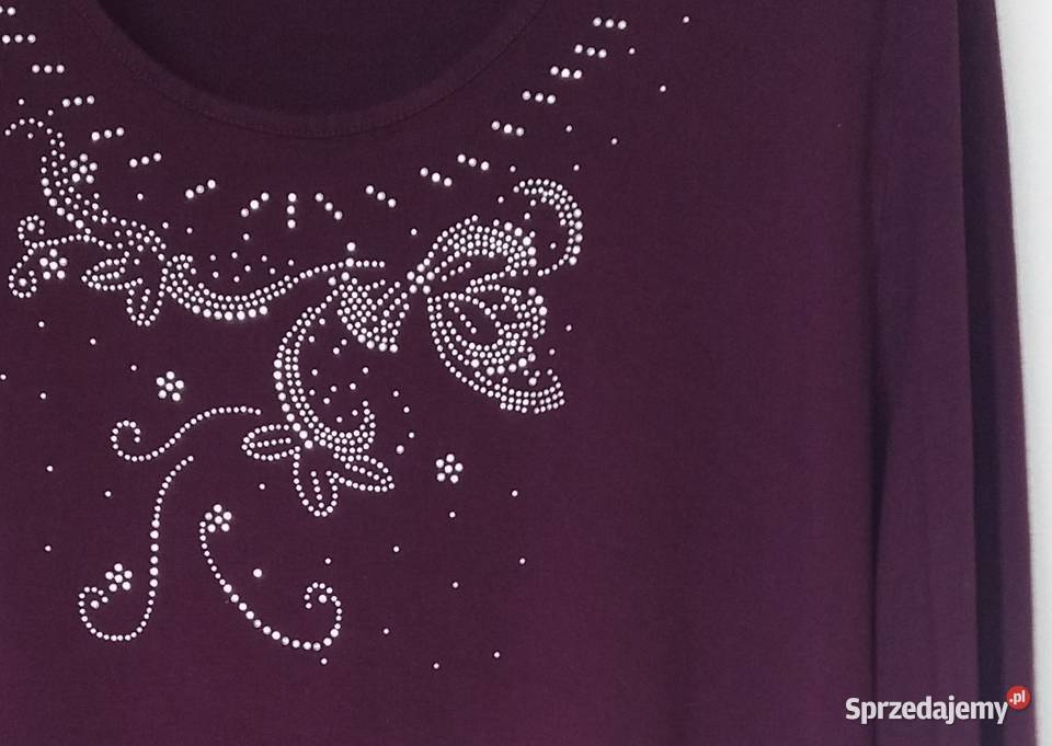 XL Ołówkowa tunika bakłażanowy kolor Bluzki i koszule Gliwice