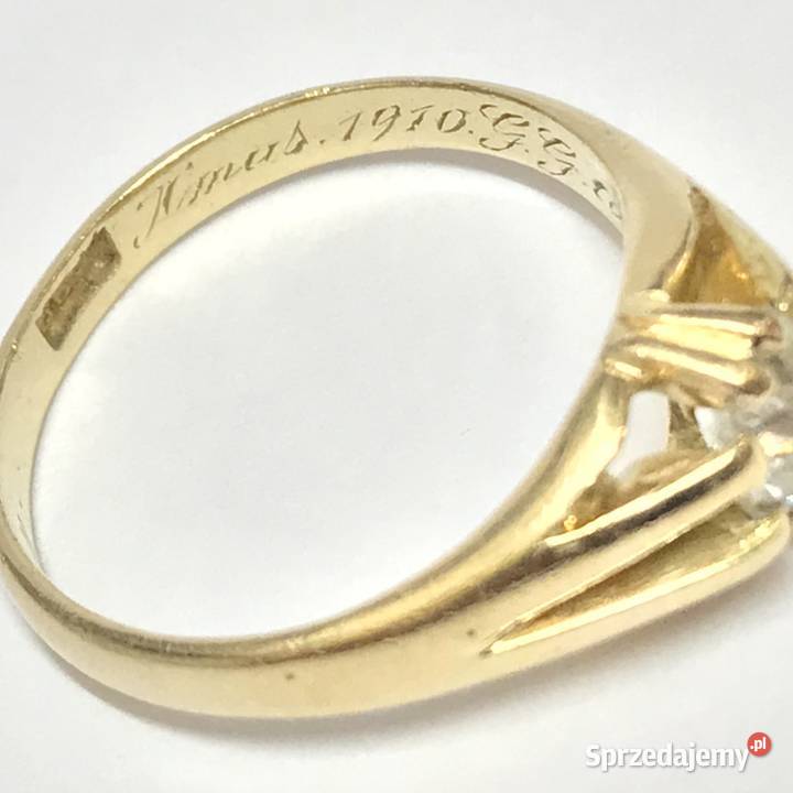 Złoty PIERŚCIONEK 750 18K z DIAMENTEM w starym mazowieckie Warszawa