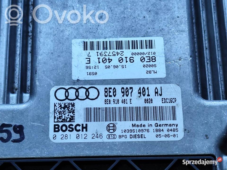 Audi A4 B7 30TDI STEROWNIK KOMPUTER SILNIKA ECU osobowe Czujniki i sterowniki