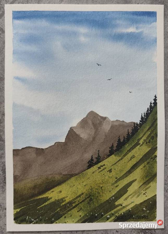 Akwarela Akwarelka Obraz pt Na granicy ciszy A5 sprzedam