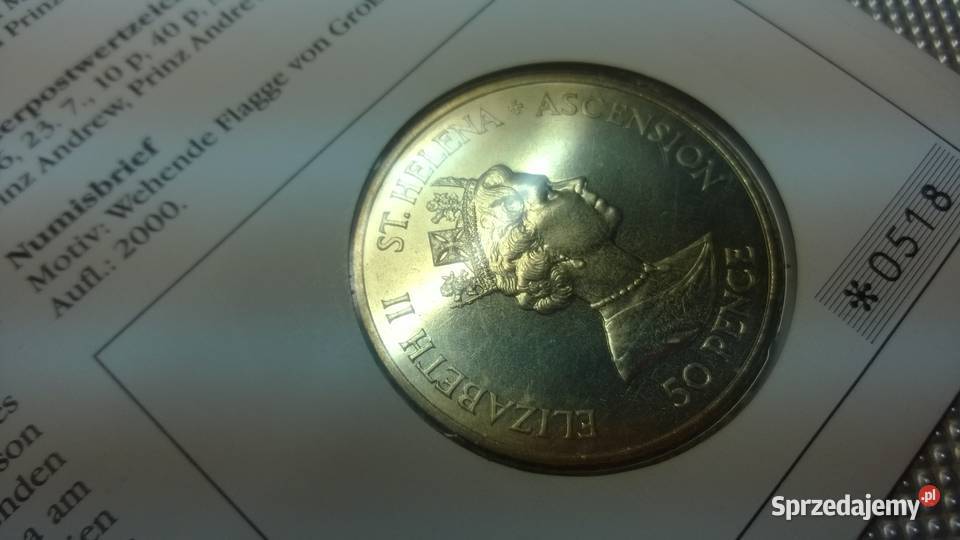 KOPERTA NUMIZMATYCZNA ŚWIĘTA HELENA 50 PENCE mazowieckie Warszawa