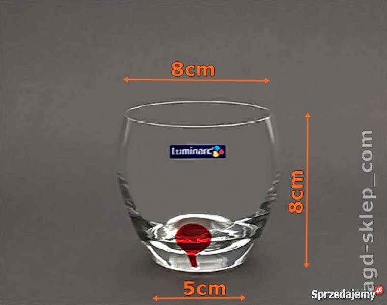 Szklanki niskie 310ml Drip Rouge Luminarc odcienie czerwieni Kołobrzeg
