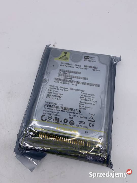 Dysk WD SCORPIO BLUE 160GB IDE 25 WD1600BEVE Instalacje mazowieckie Warszawa