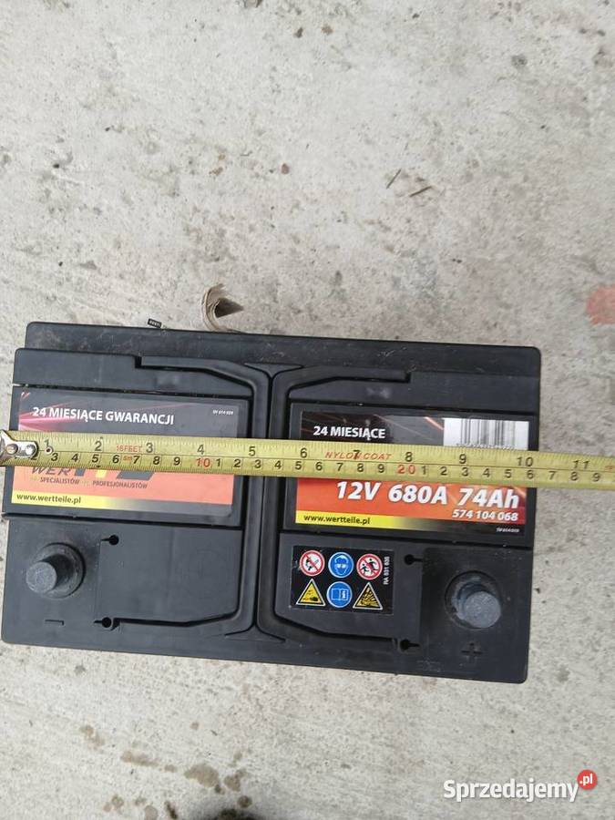 Używany Akumulator 74Ah 680A zużycie 30 Części samochodowe Szczerbice